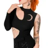 MOON ARMY Bodysuit Asymetryczne body z księżycem-Restyle Clearance