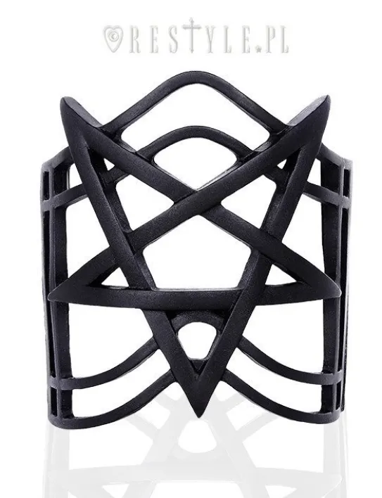 Nowoczesna gotycka bransoleta geometryczna "PENTAGRAM BLACK BRACELET"-Restyle Sale