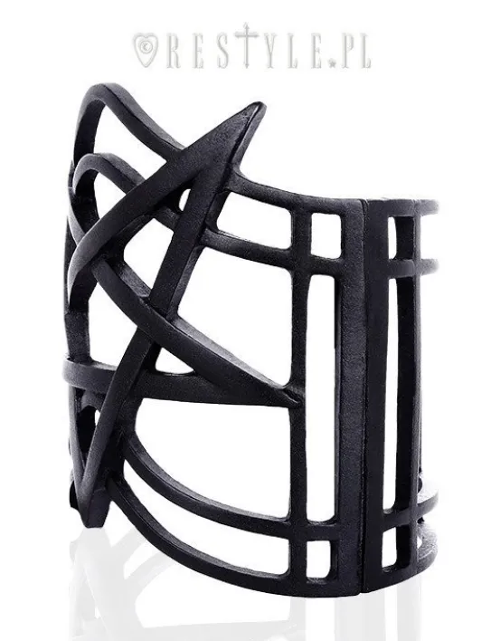 Nowoczesna gotycka bransoleta geometryczna "PENTAGRAM BLACK BRACELET"-Restyle Sale