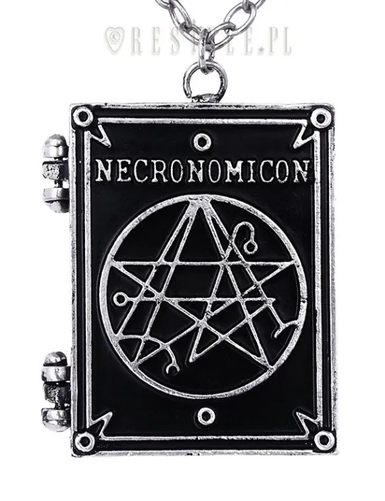 Otwierany Wisior sekretnik, Gotycki Naszyjnik książka Lovecraft "NECRONOMICON BOOK"-Restyle Hot