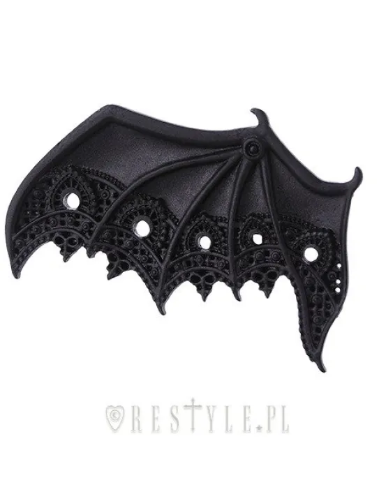 Para spinek do włosów, gotyckie spinki, czarne koronkowe nietoperze "LACE BAT WINGS"-Restyle New