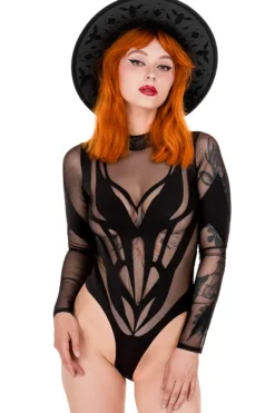 PHOENIX BODYSUIT Drapieżne czarne body-Restyle Online