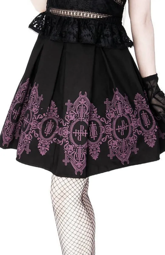 Plisowana spódnica z barokowym wzorem z monogramem-Restyle Discount