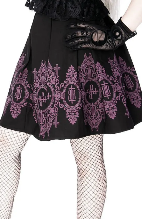 Plisowana spódnica z barokowym wzorem z monogramem-Restyle Discount