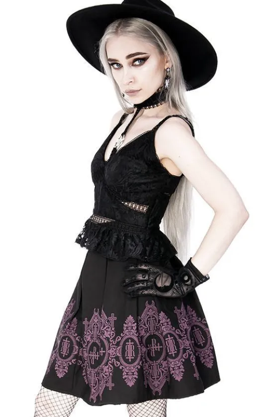 Plisowana spódnica z barokowym wzorem z monogramem-Restyle Discount