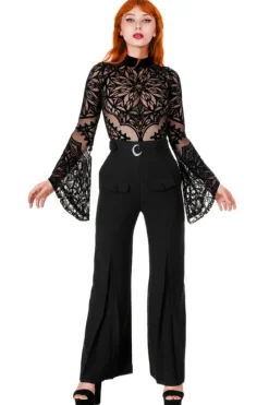 ROSARIUM BODYSUIT Body z rozszerzanymi rękawami i rozetą-Restyle Online