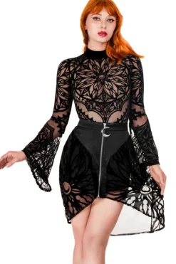 ROSARIUM BODYSUIT Body z rozszerzanymi rękawami i rozetą-Restyle Online