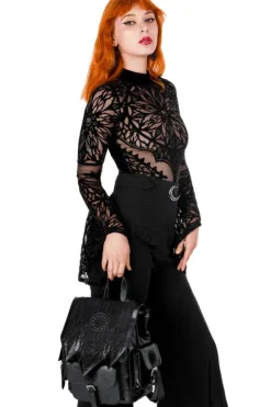 ROSARIUM BODYSUIT Body z rozszerzanymi rękawami i rozetą-Restyle Online