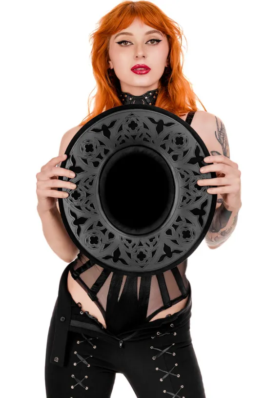 ROSARIUM LASER CUT HAT, cathedral wide brim hat-Restyle Discount