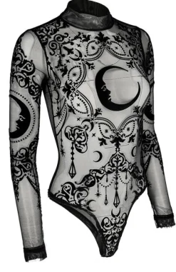 Siateczkowe body z księżycem CRESCENT BODYSUIT-Restyle Clearance