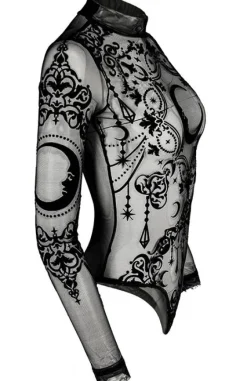 Siateczkowe body z księżycem CRESCENT BODYSUIT-Restyle Clearance