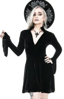 Sukienka aksamitna DRACULINA DRESS z głębokim dekoltem-Restyle Online
