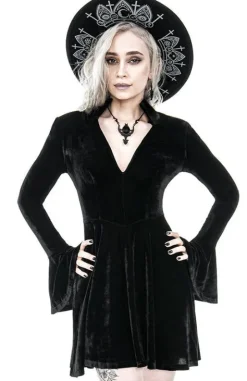 Sukienka aksamitna DRACULINA DRESS z głębokim dekoltem-Restyle Online