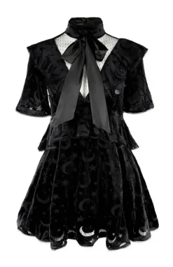 Sukienka gotycka DEVOURED DRESS z kokardą-Restyle Fashion