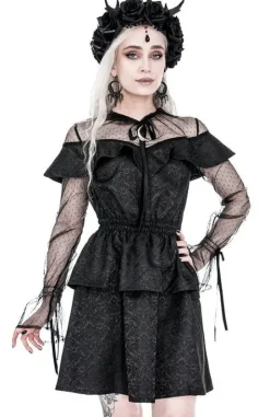 Sukienka gotycka ZOE DRESS żakardowa z falbanami-Restyle Clearance