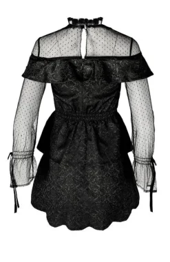 Sukienka gotycka ZOE DRESS żakardowa z falbanami-Restyle Clearance