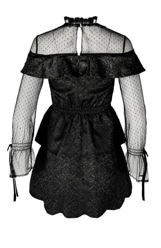 Sukienka gotycka ZOE DRESS żakardowa z falbanami-Restyle Clearance