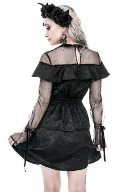 Sukienka gotycka ZOE DRESS żakardowa z falbanami-Restyle Clearance
