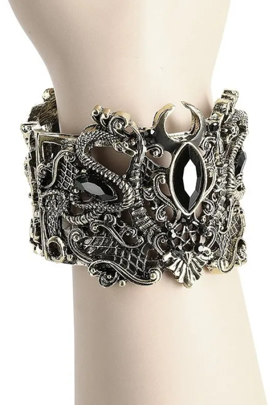 Szeroka Złota Bransoleta Snake wąż-Restyle Hot