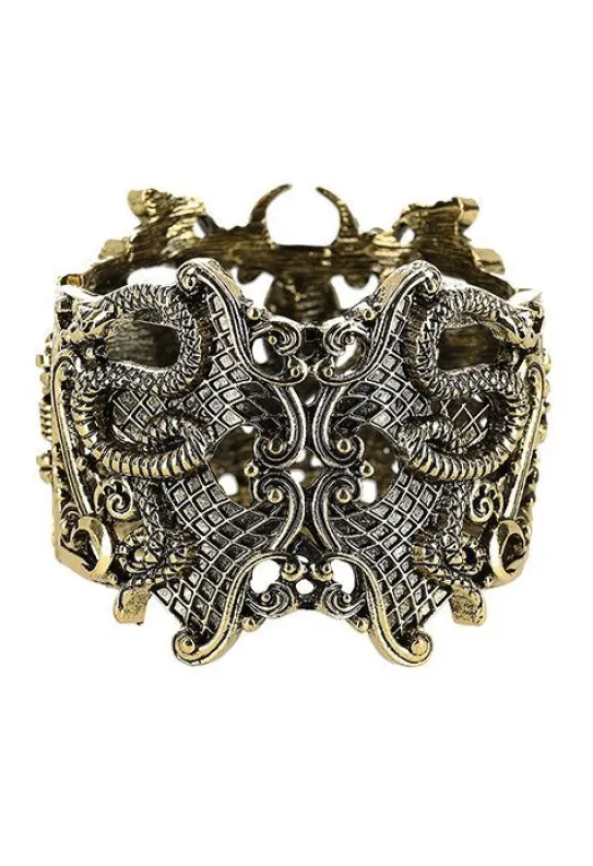 Szeroka Złota Bransoleta Snake wąż-Restyle Hot