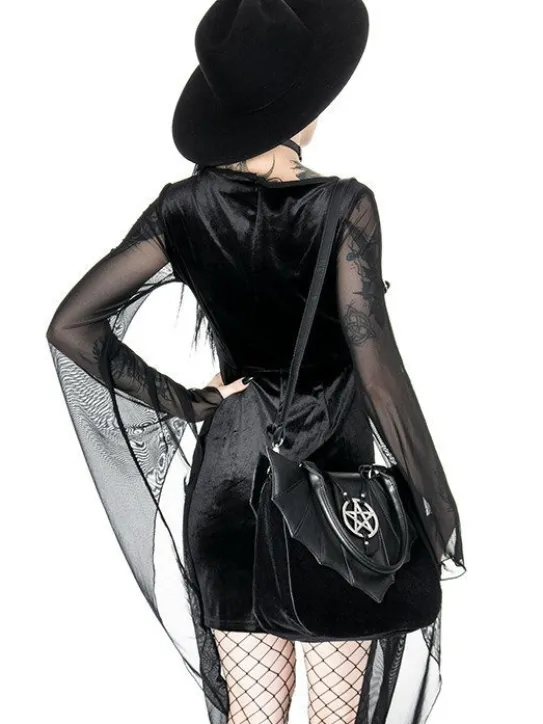 Torebka gotycka "OMINOUS BAG" nietoperz i pentagram-Restyle Best