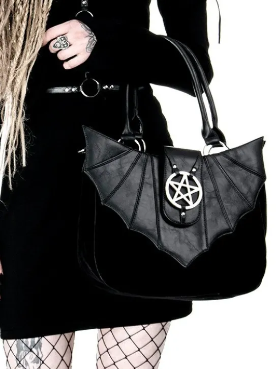 Torebka gotycka "OMINOUS BAG" nietoperz i pentagram-Restyle Best