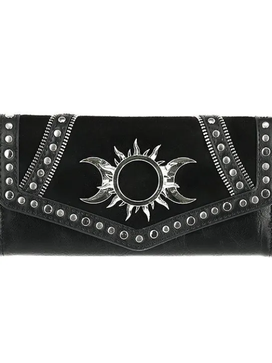 TRIPLE GODDESS podłużny portfel z księżycem i słońcem-Restyle Discount