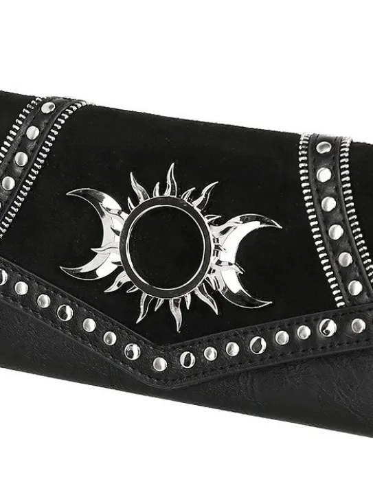 TRIPLE GODDESS podłużny portfel z księżycem i słońcem-Restyle Discount