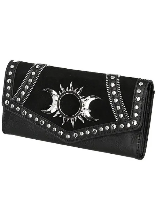 TRIPLE GODDESS podłużny portfel z księżycem i słońcem-Restyle Discount