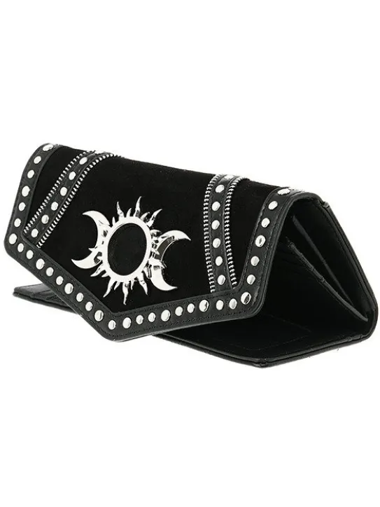 TRIPLE GODDESS podłużny portfel z księżycem i słońcem-Restyle Discount